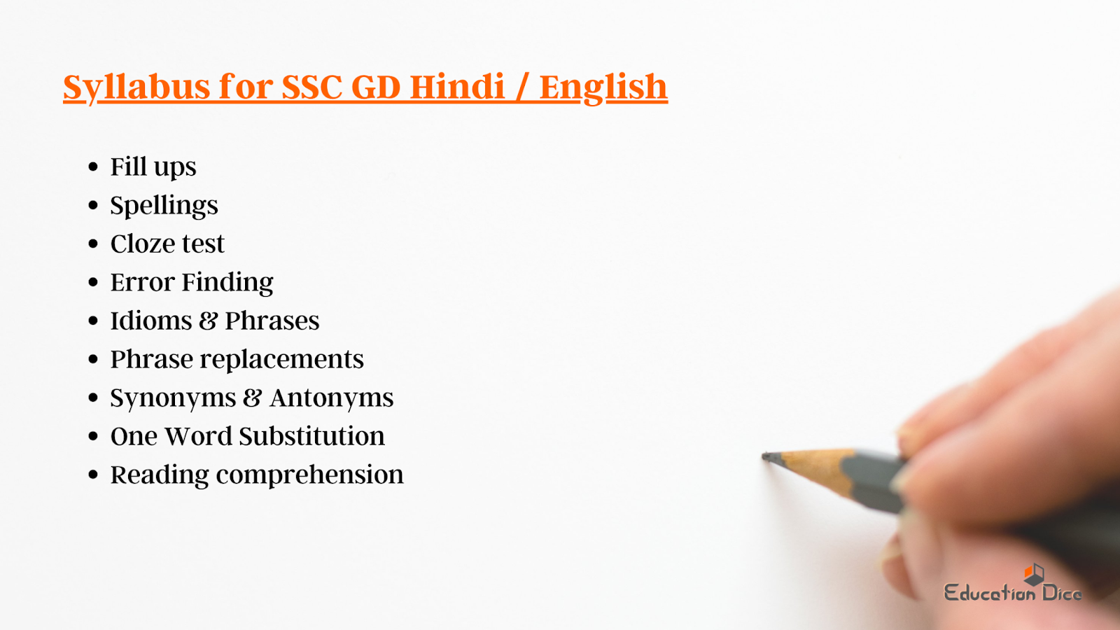 SSC GD Hindi/English Syllabus