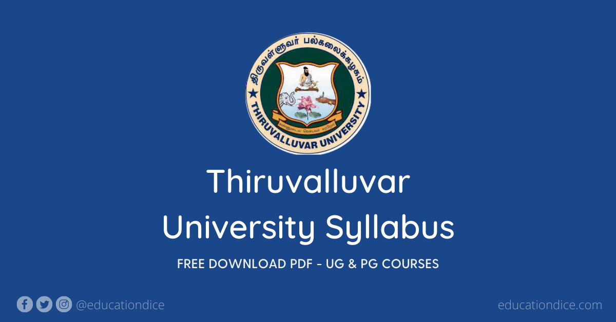 Thiruvalluvar University Syllabus 2023: Free Download PDF (UG & PG)