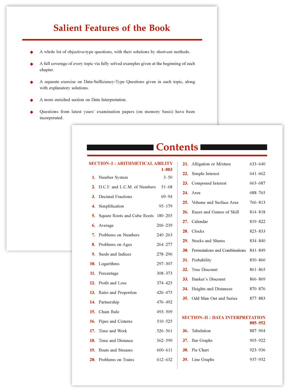 Quantitative Aptitude for Competitive Examinations Contents